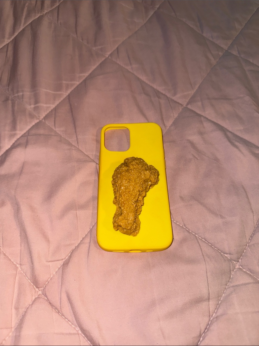 Yellow Phone Case with Raised chicken drumstick 🍗